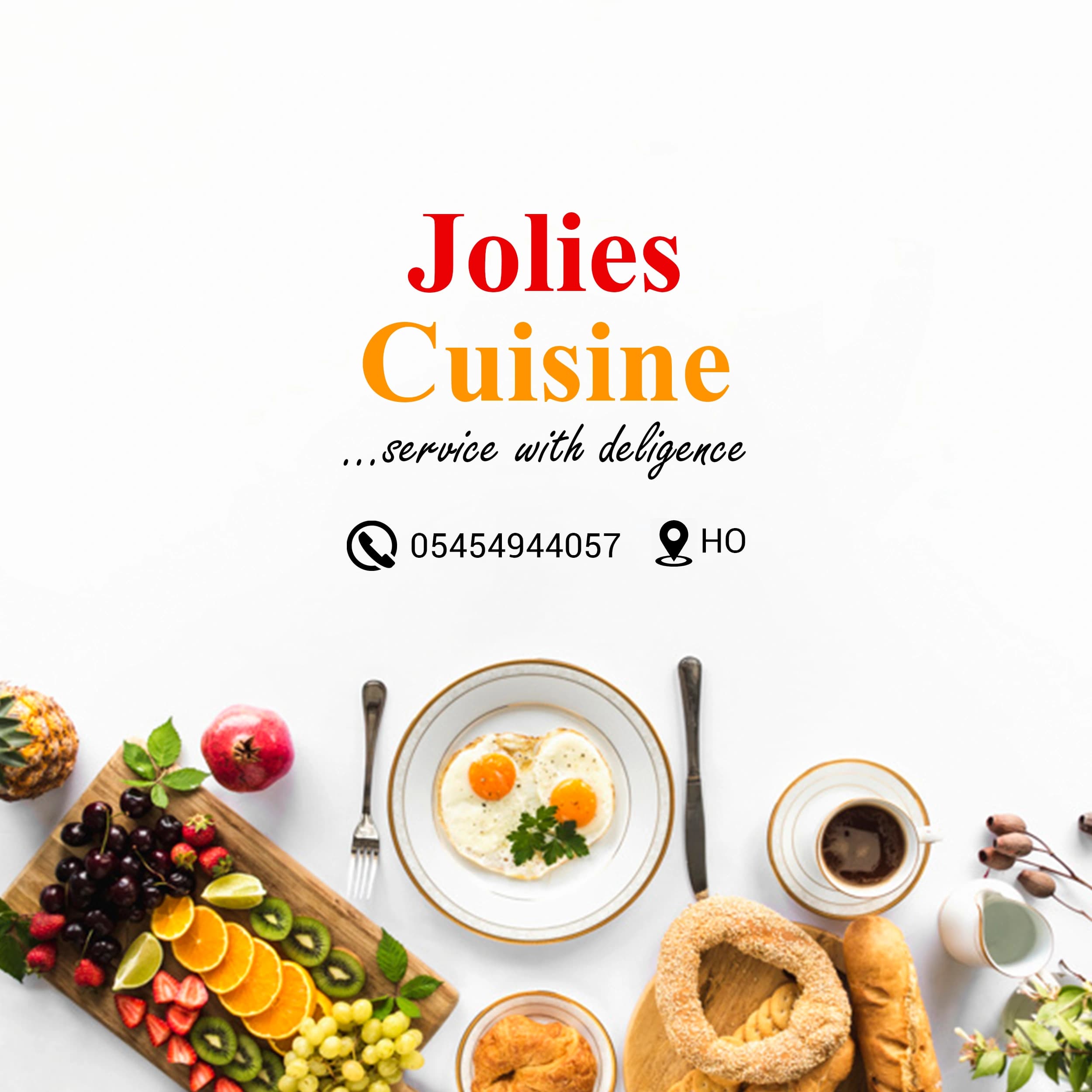 Menu flier for Jollies Cuisine