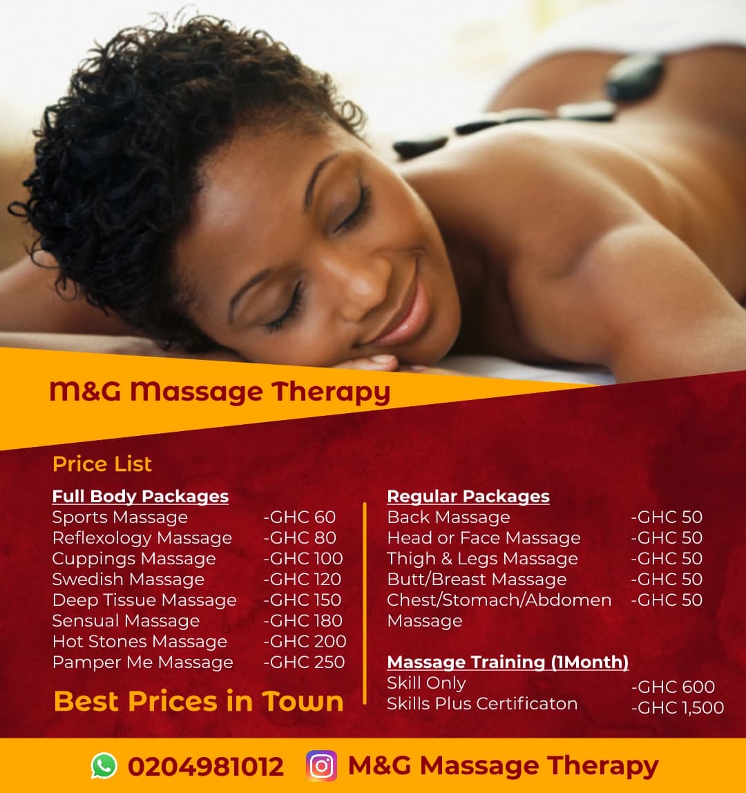 Service flier for M&G Massage