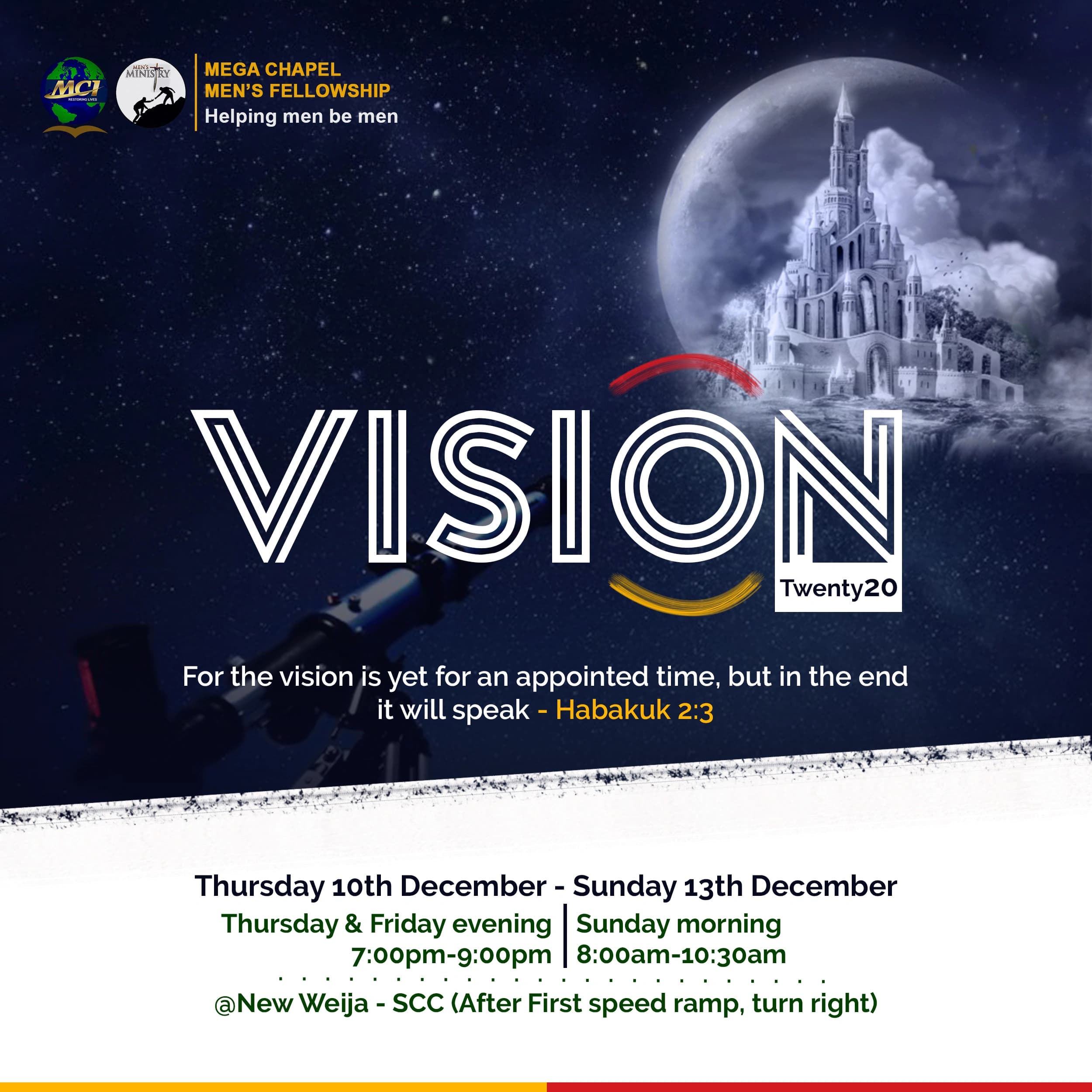 Flier for a Vision 2020 church programme