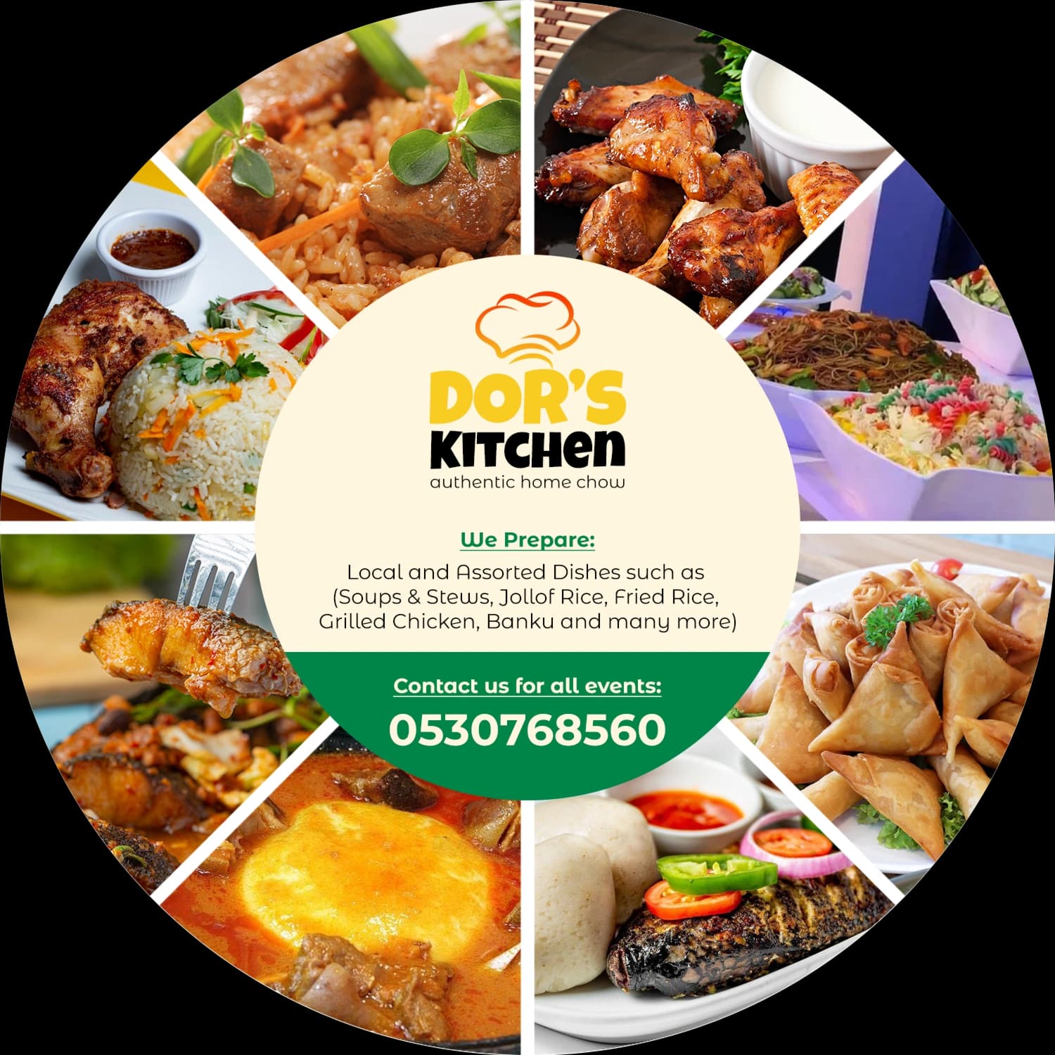 Menu flier for Doreen's Kitchen