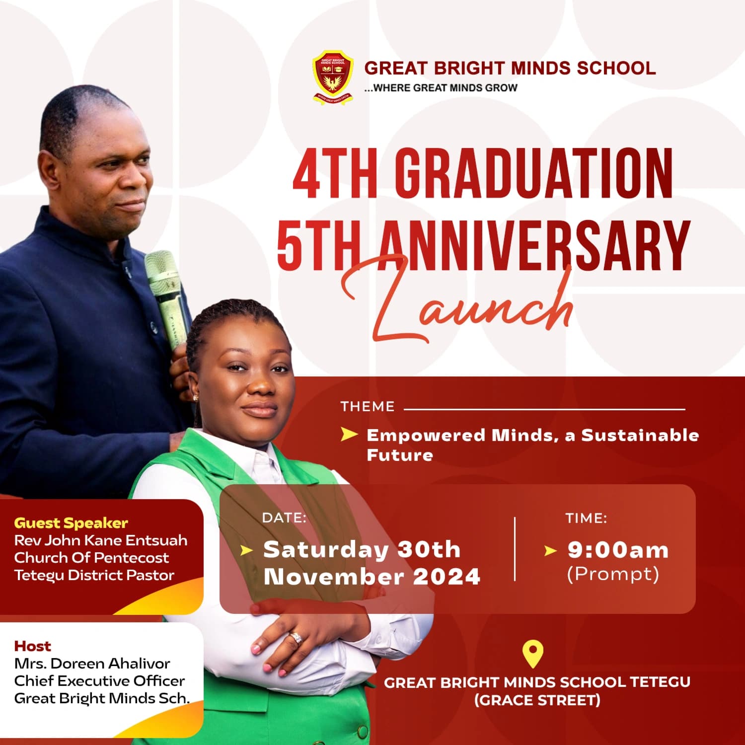 Graduation poster for Great Bright Minds School, 2024